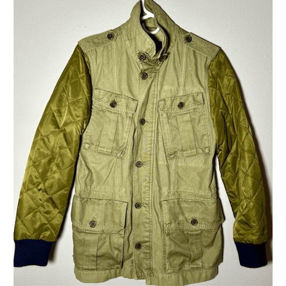 J. Crew Boyfriend Fatigue Women’s Quilted Utility Jacket Camo Green Sz Small - Picture 2 of 7